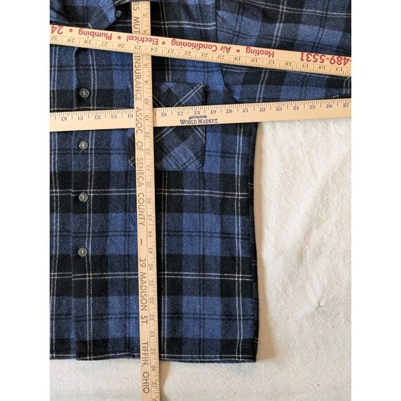 Vintage 60s 70s Wool Loop Collar Shadow Plaid Button Up Rockabilly Boxy Medium - Picture 6 of 6